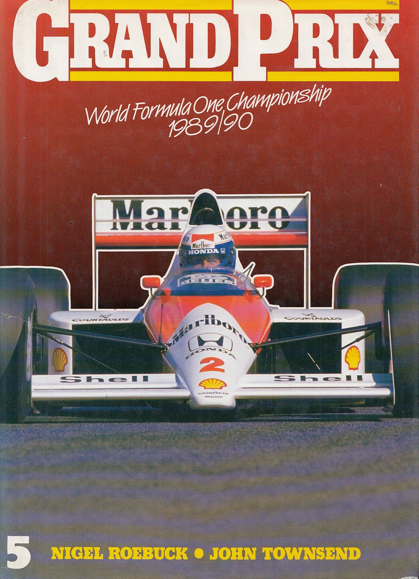 Racing car book cover with front view of a Formula One car and title text