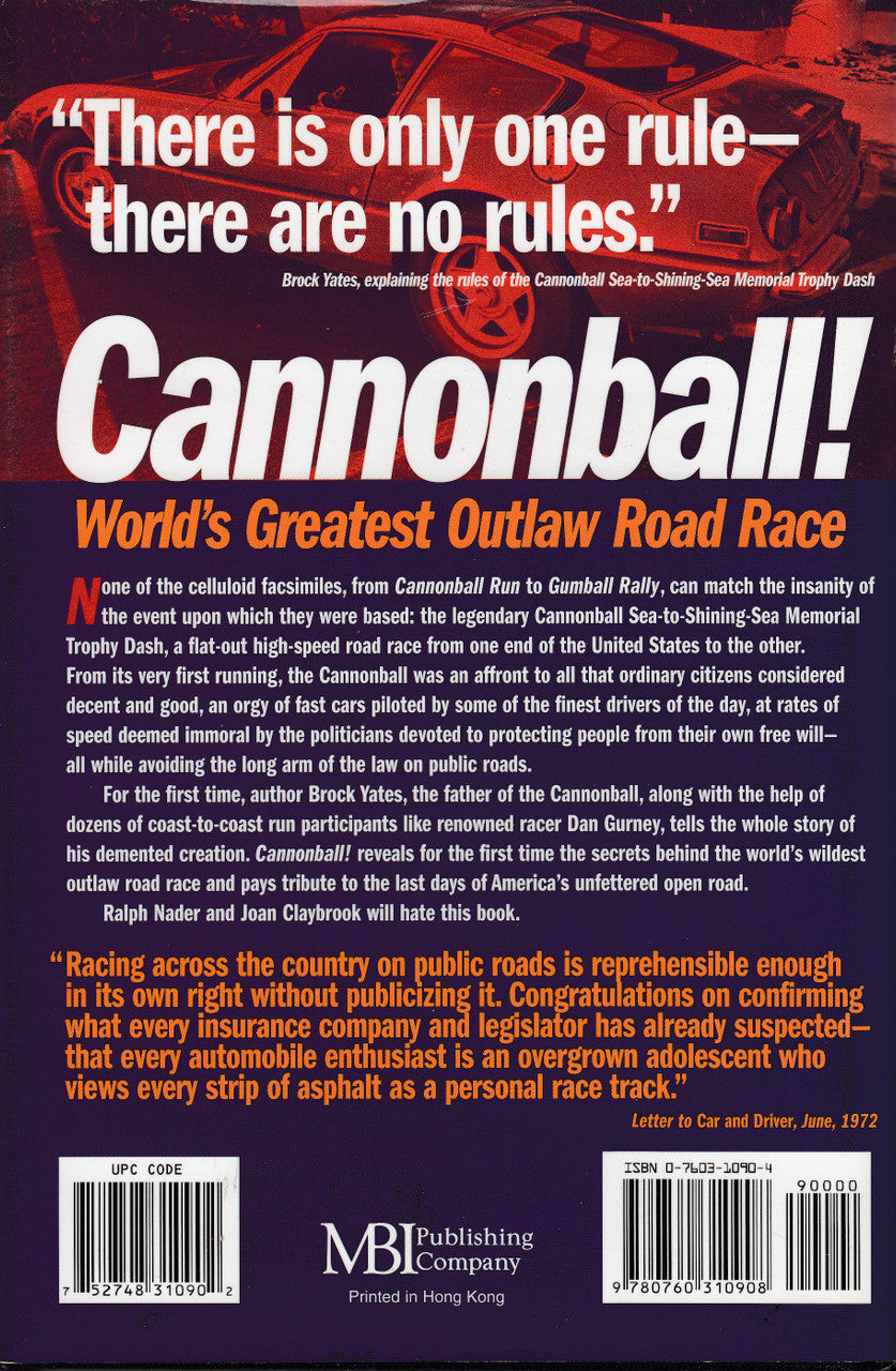 Road race book back cover with quote, author text, barcode, and MBI Publishing logo