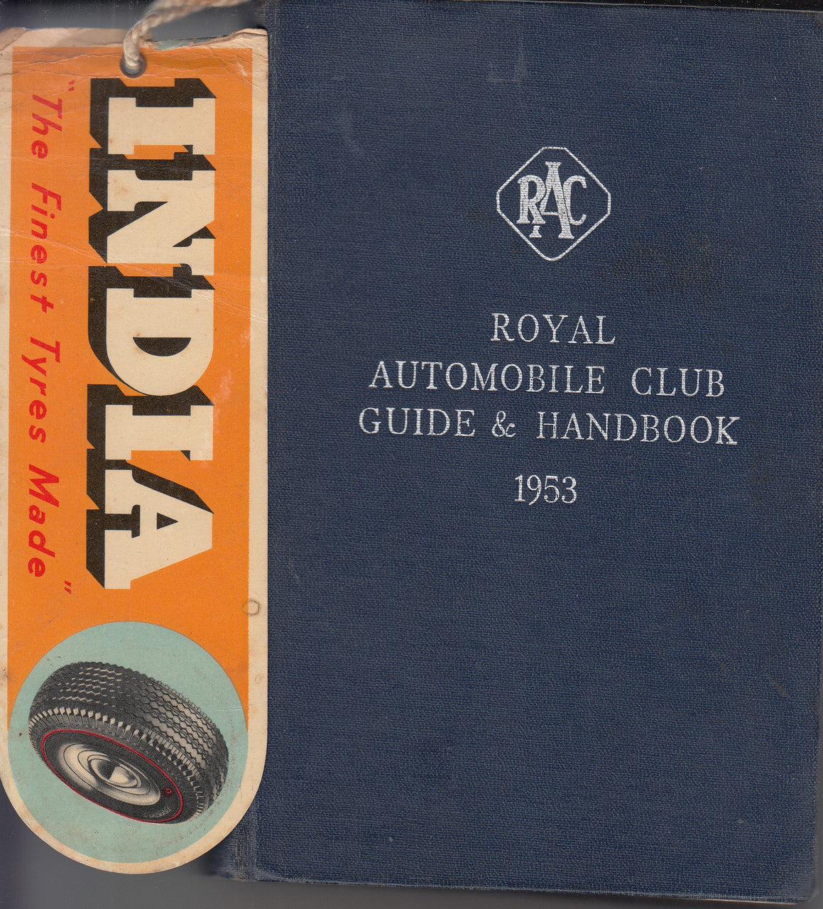 Royal Automobile Club guide & handbook 1953 with RAC logo on dark blue cover