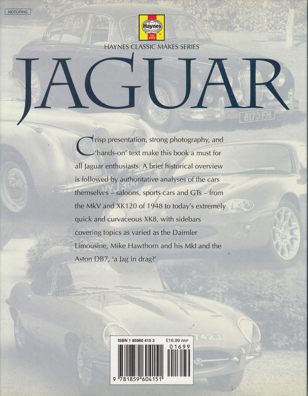 Jaguar book back cover with barcode and synopsis text