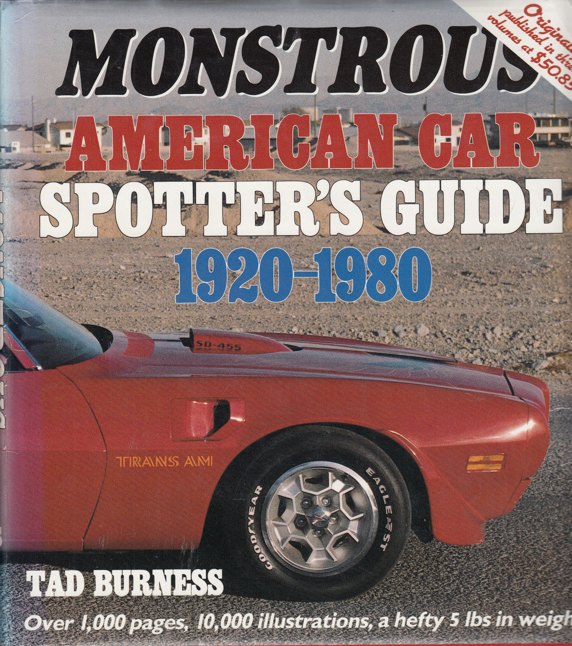 Car spotters guidebook cover with red sports car and title 1920–1980, Tad Burness.