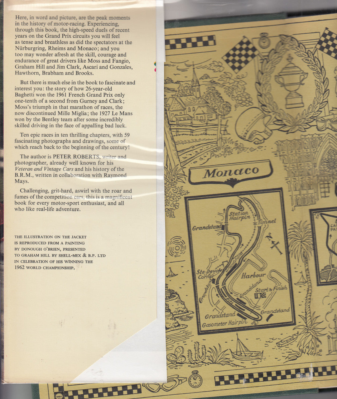 Open Shell Book of Epic Motor Races with Monaco race map on right page