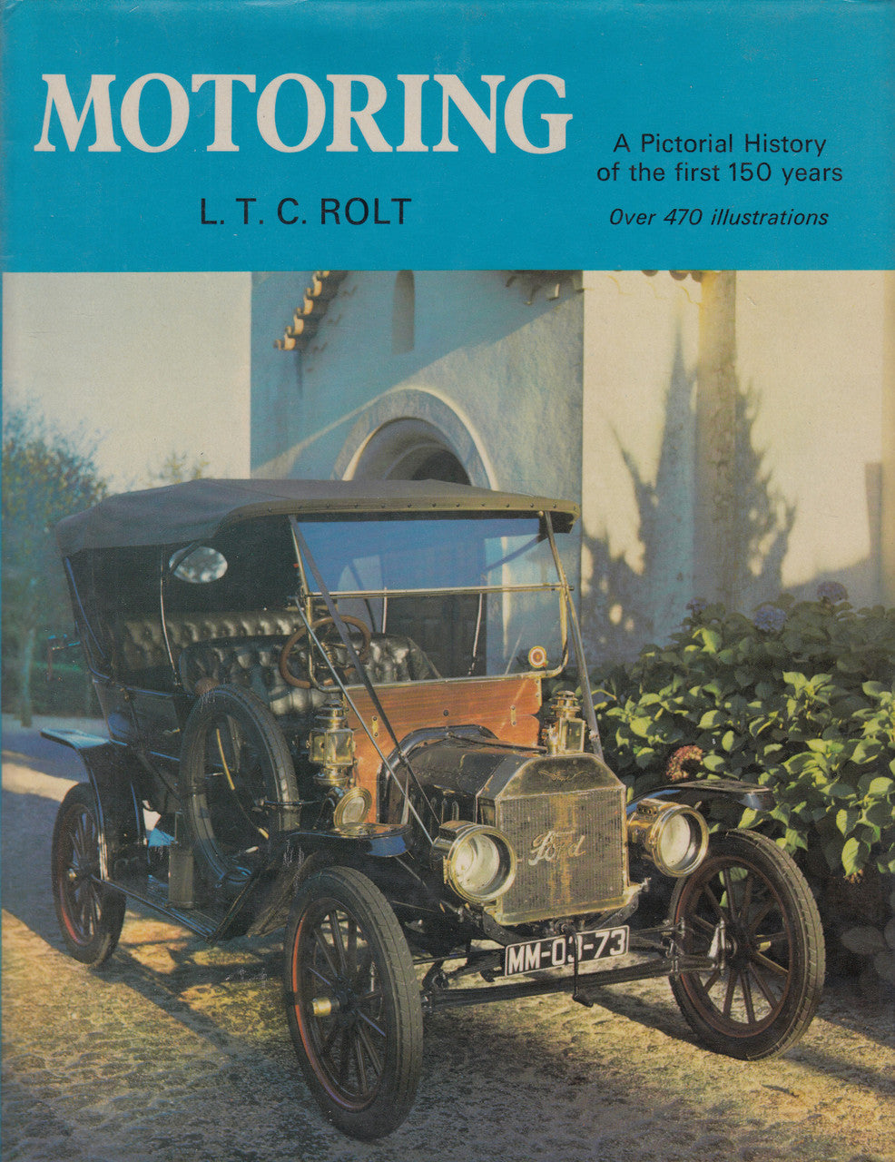 Motoring pictorial history book cover with vintage car art and L.T.C. Rolt name
