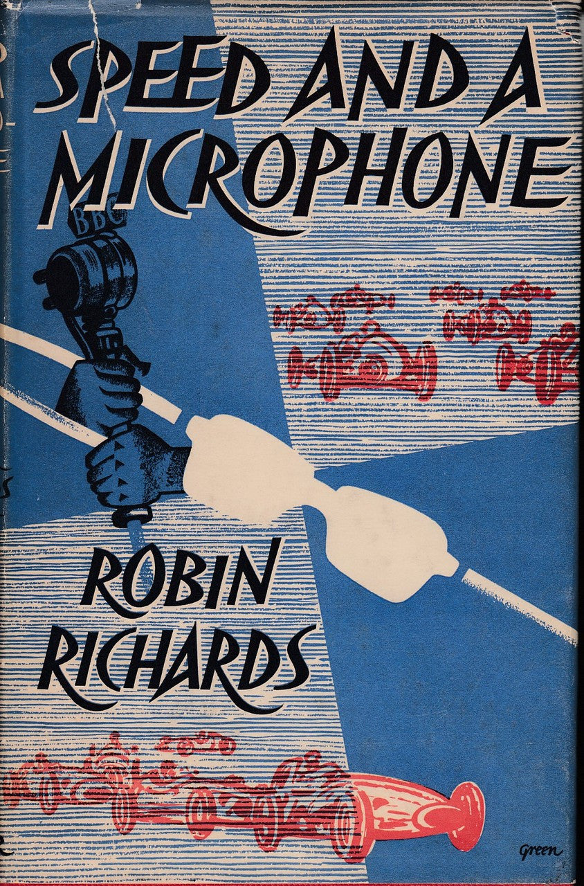 Hardcover book cover close-up: SPEED AND A MICROPHONE with Robin Richards name.