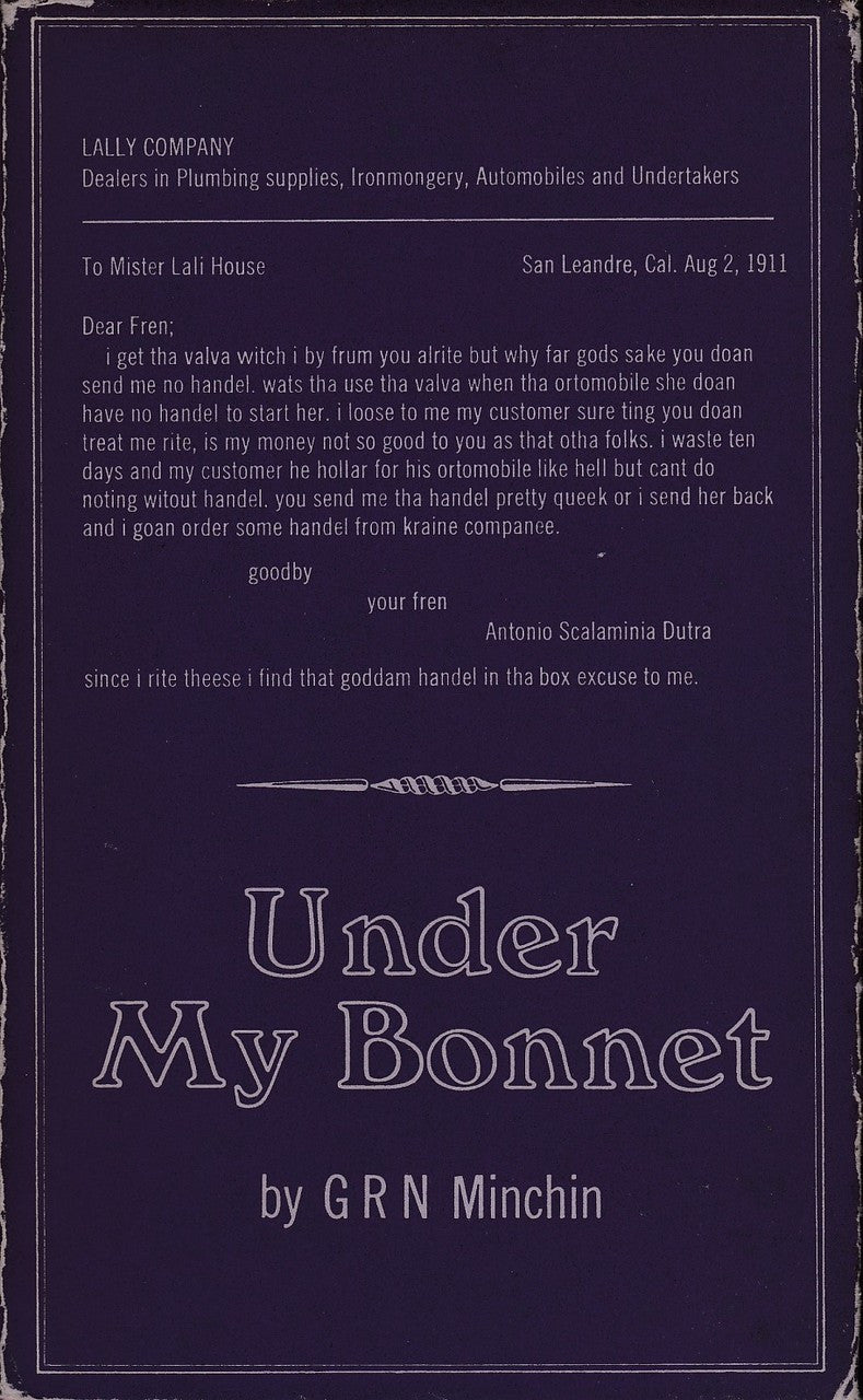 Under My Bonnet (G.R.N. Minchin, Hardcover, 1967)