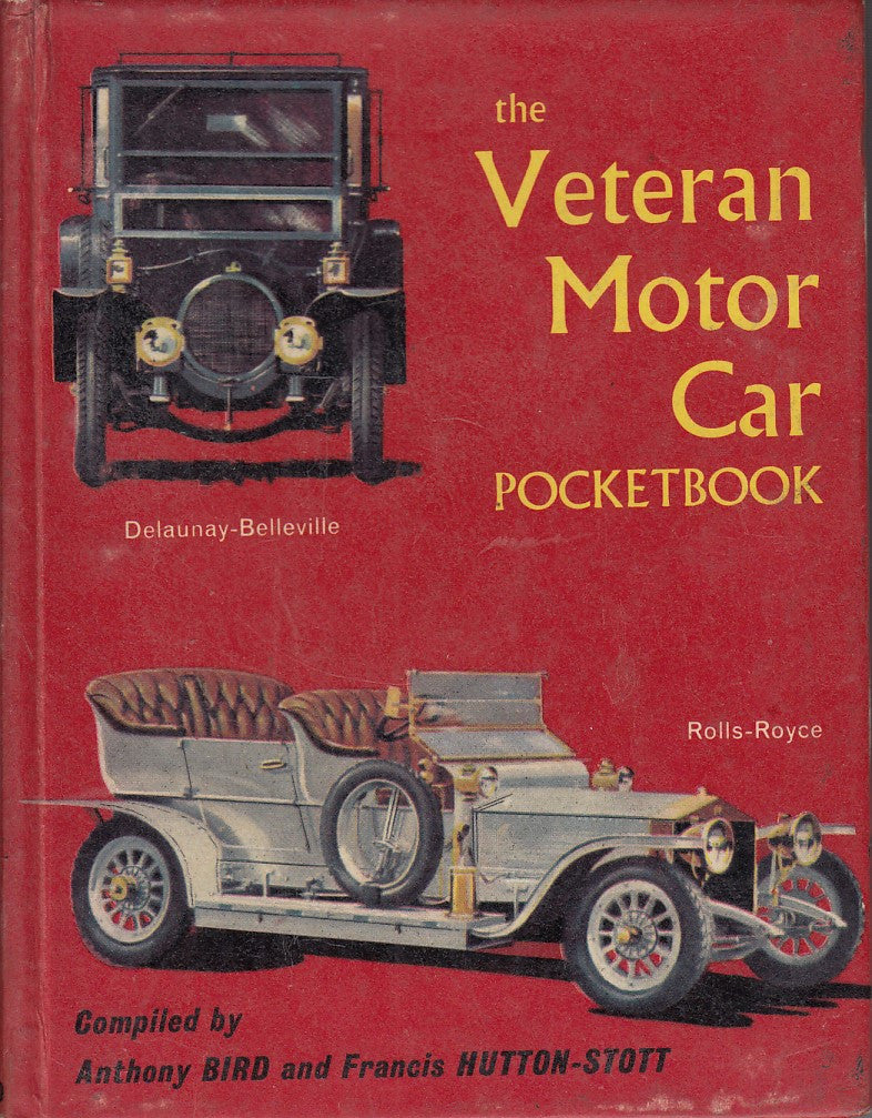 Red hardcover pocketbook with vintage motor car cover illustration and title text