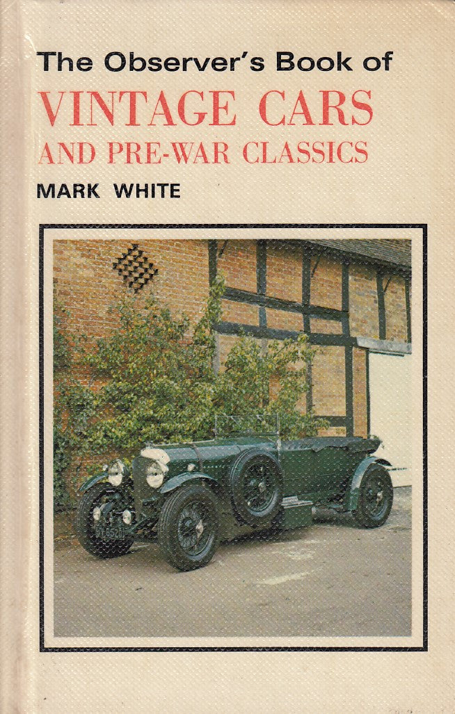 Vintage car and pre-war classics book cover with vintage car photo and author name.