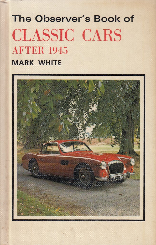 Classic cars after 1945 book cover with red sports car and bold title text