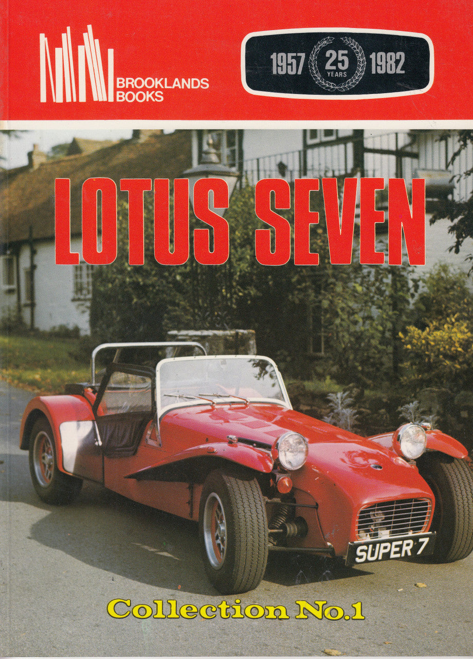 Lotus Seven road tests book cover, red with classic car and 'Collection No 1'.