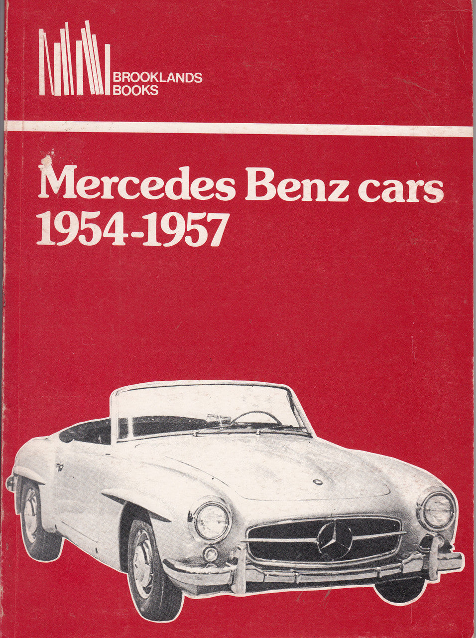 Red Mercedes road test book cover with illustrated vintage classic car and title 1954-1957