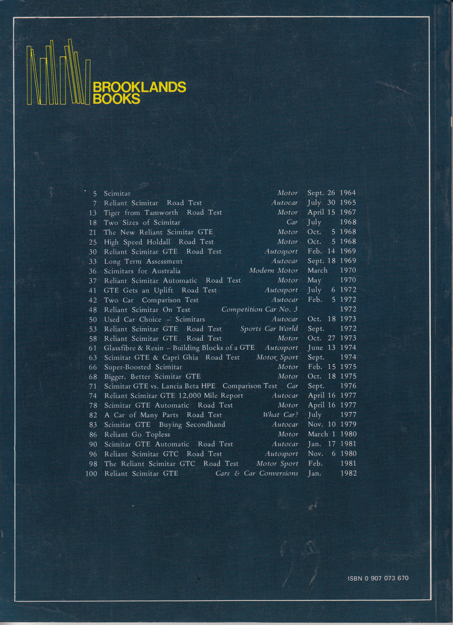 Reliant Scimitar 1964-1982 Road Tests (0907073670)