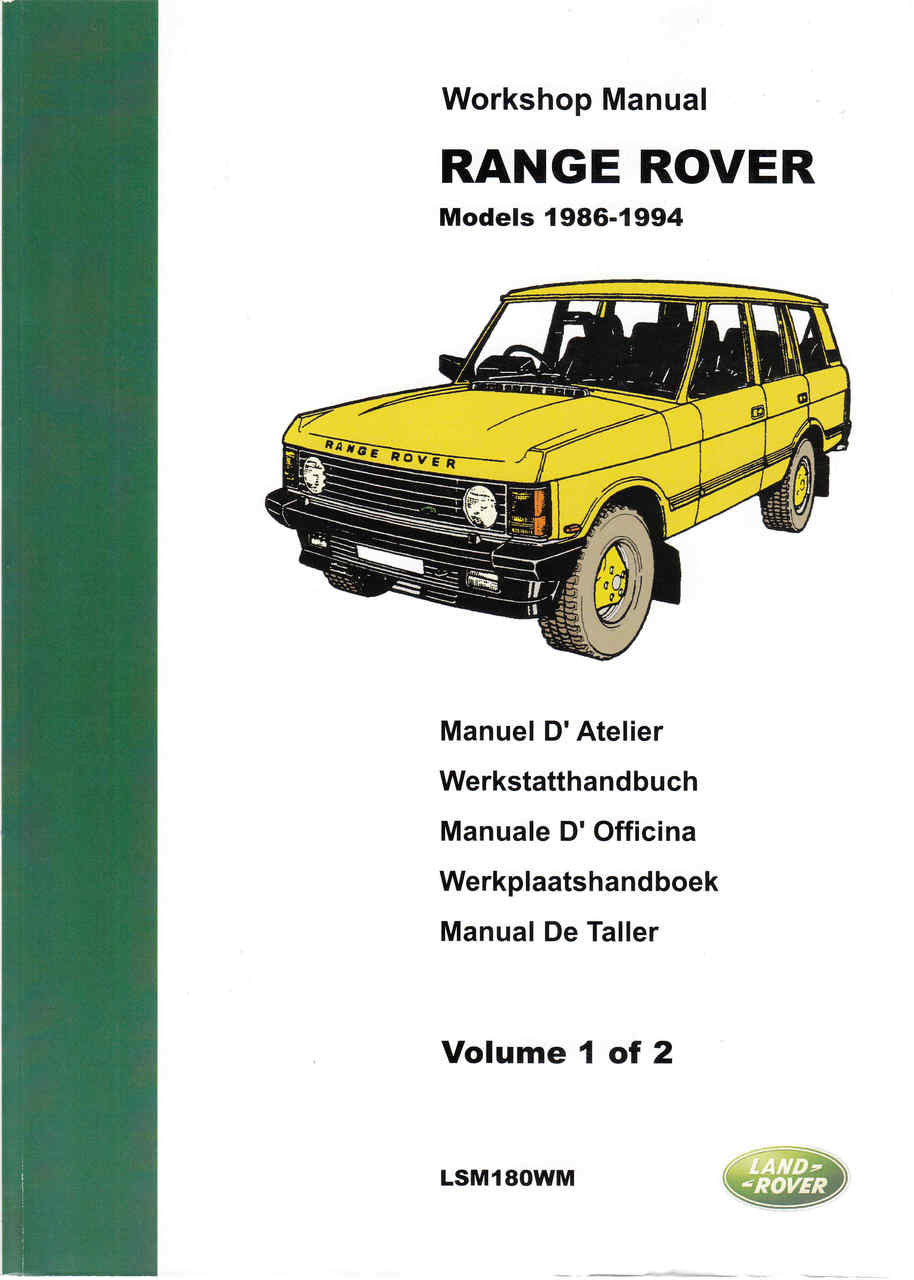 Range Rover Models 1986 - 1994 Workshop Manual (2 Volume Set)