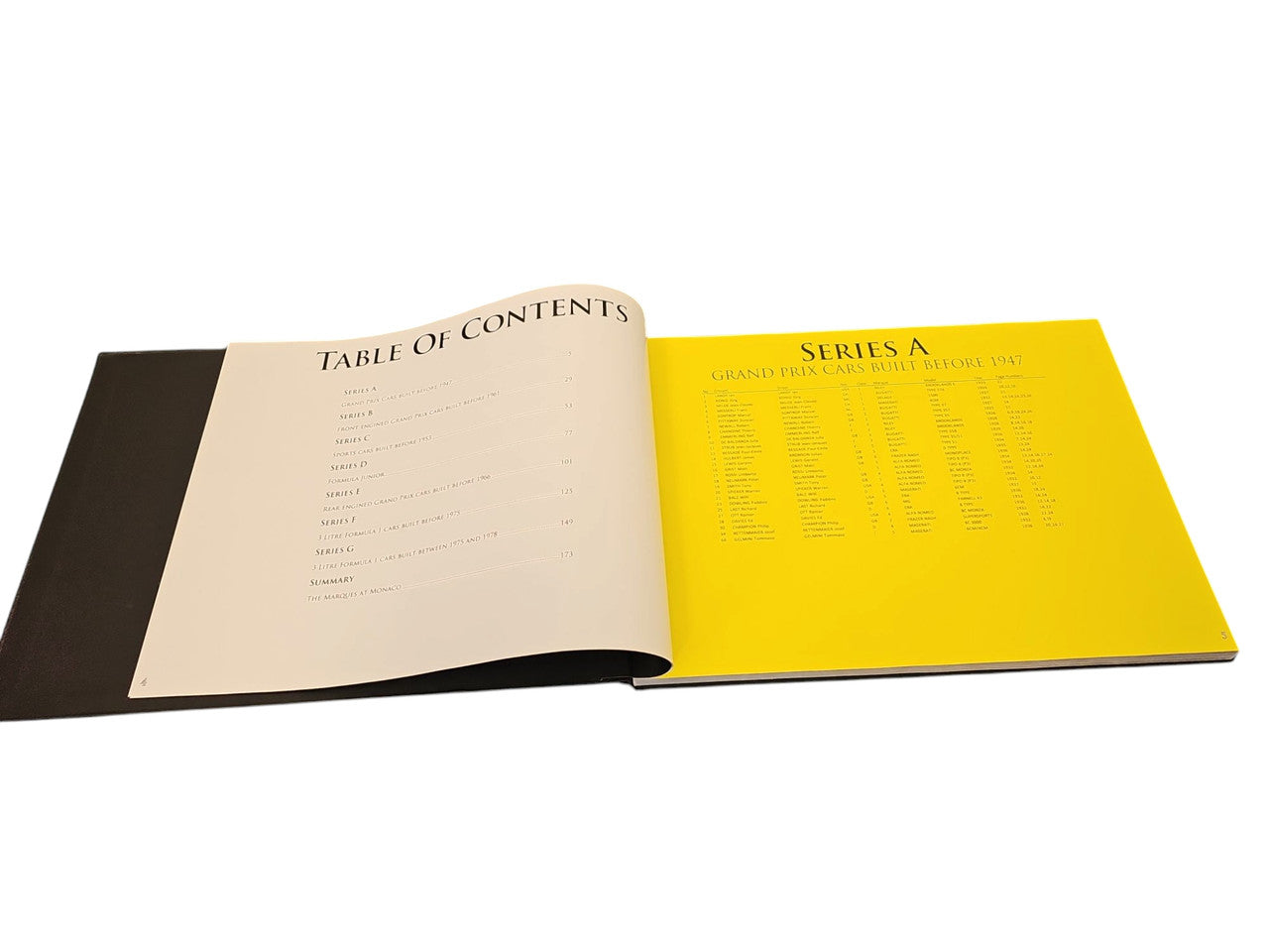 Race Face racing book open to table of contents pages