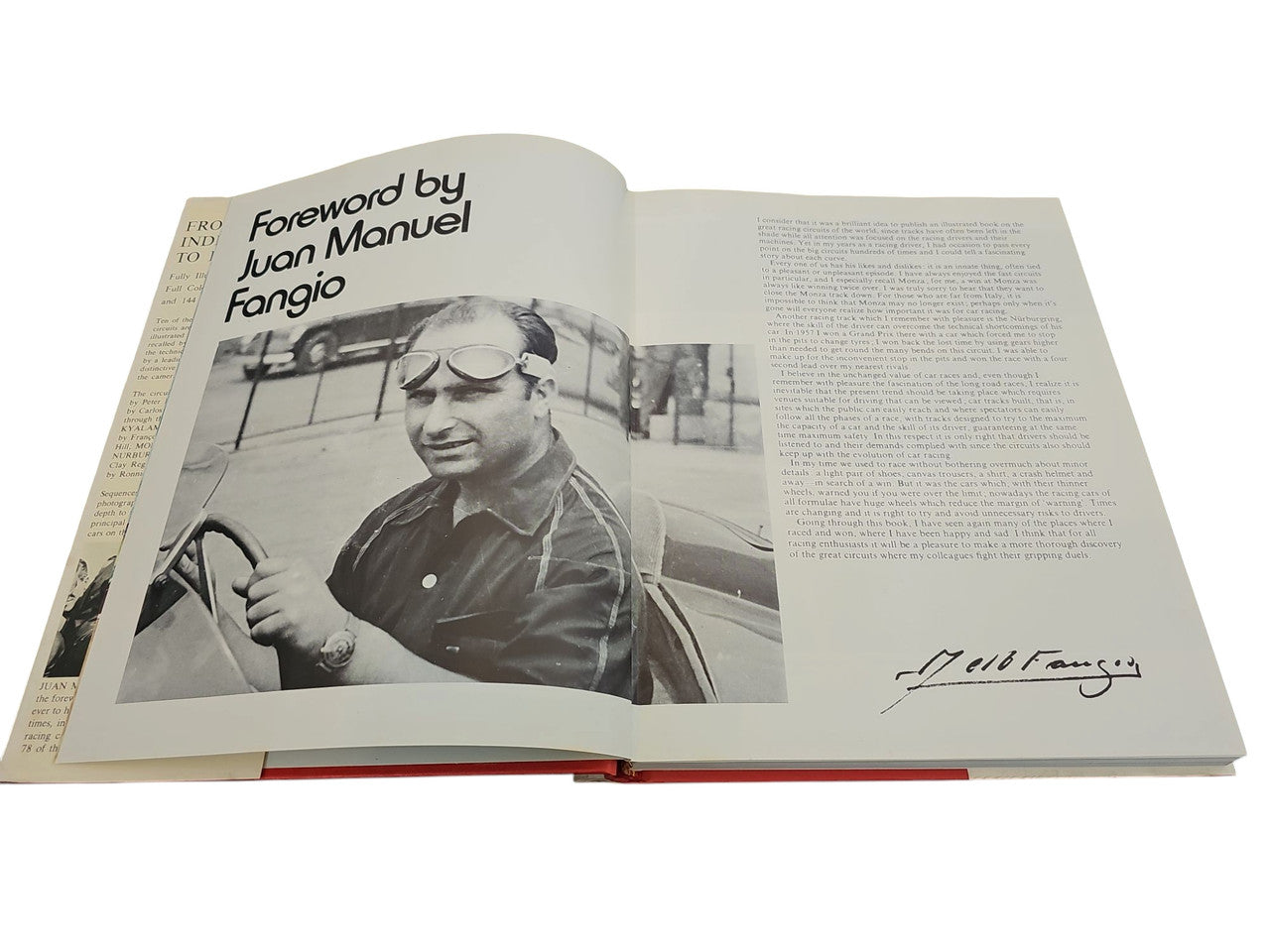 Open book spread with a black-and-white portrait photo and author note text