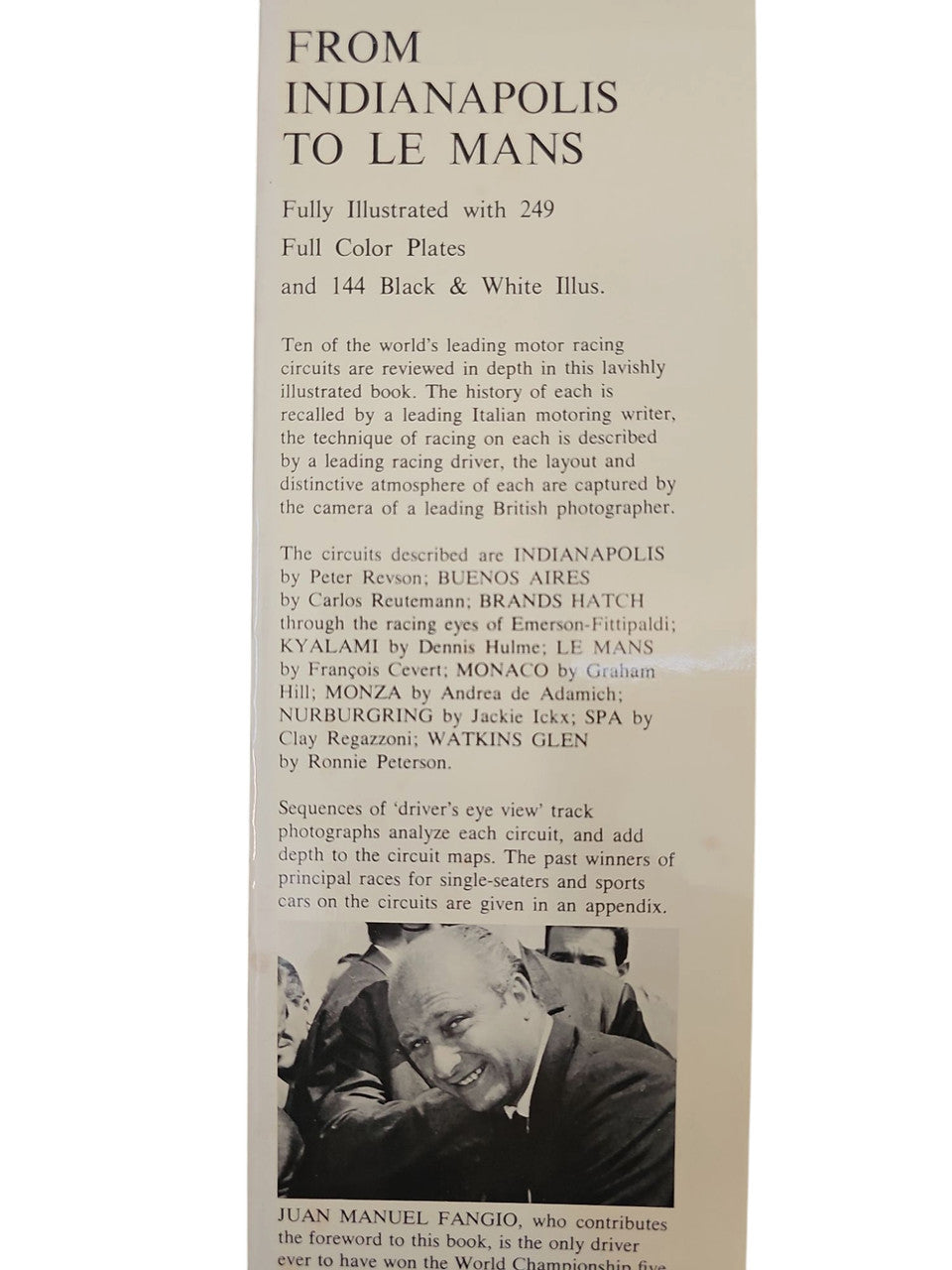 Book back/inside page with heading text and a black-and-white portrait photo at bottom.
