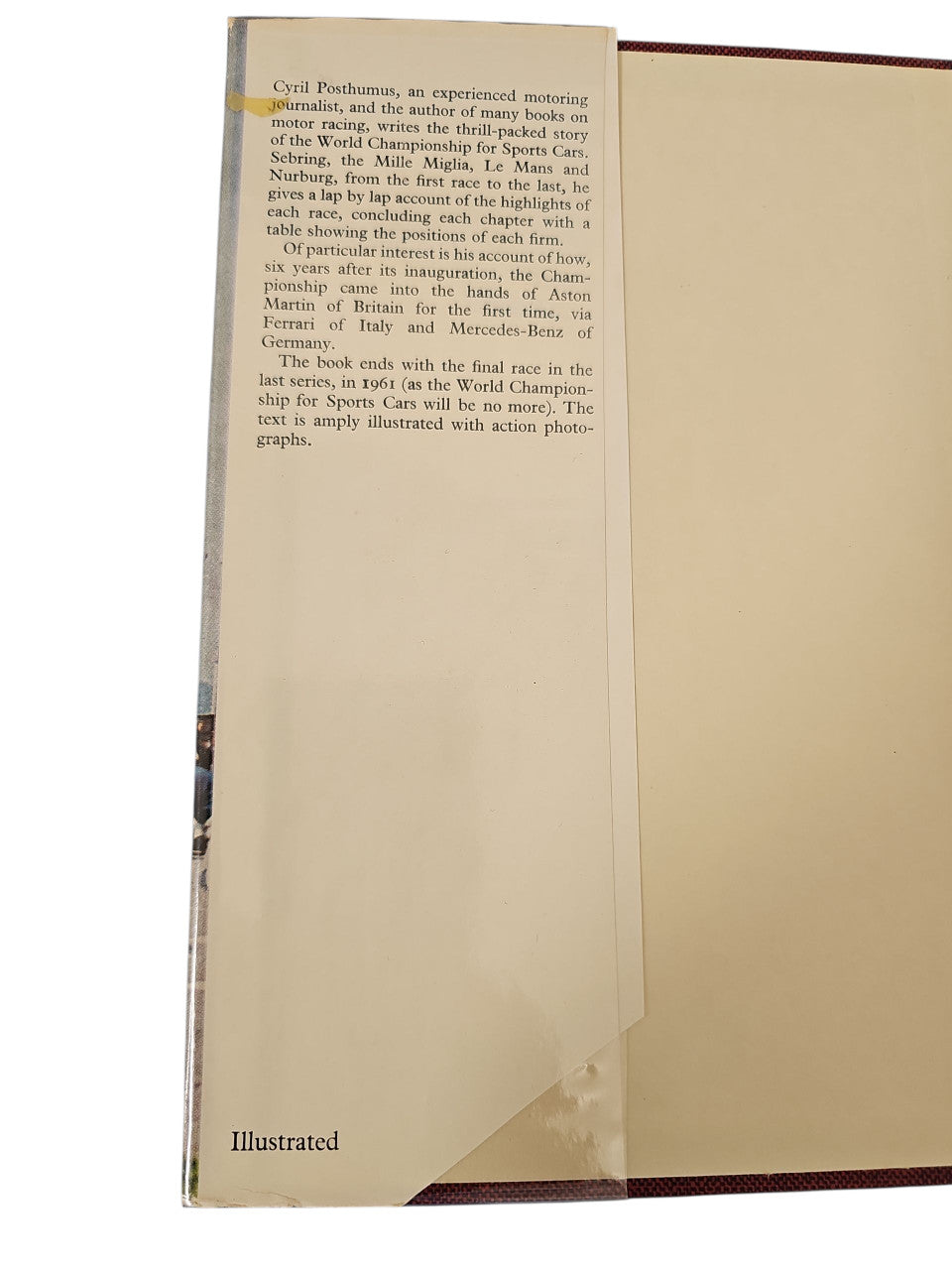 Vintage book with cream pages, printed biography text, and a corner page divider.