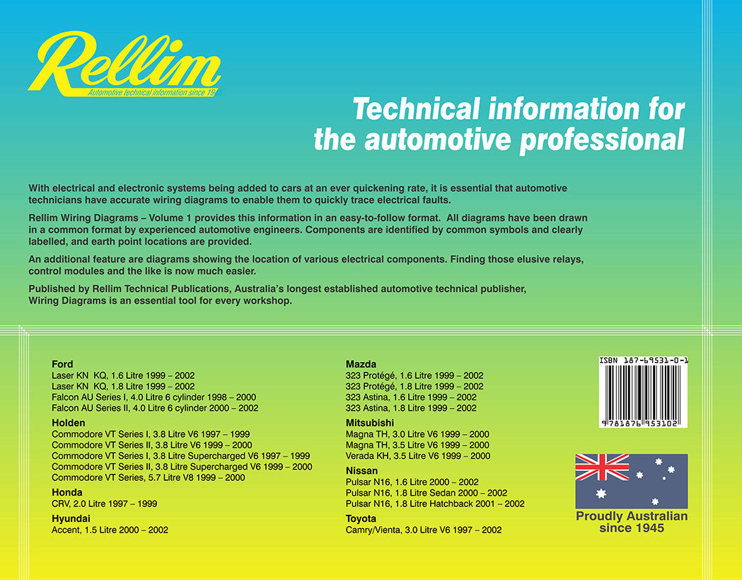 Rellim Wiring Diagrams volume 1 (RERW1, 9781876953102)