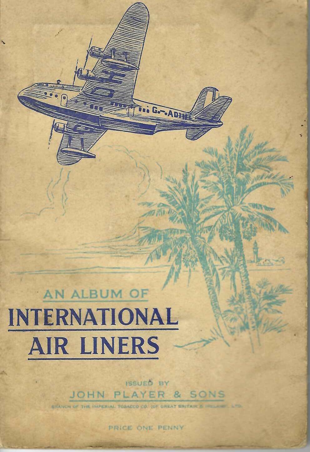 Vintage air liner album cover with airplane illustration and title text on cream paper