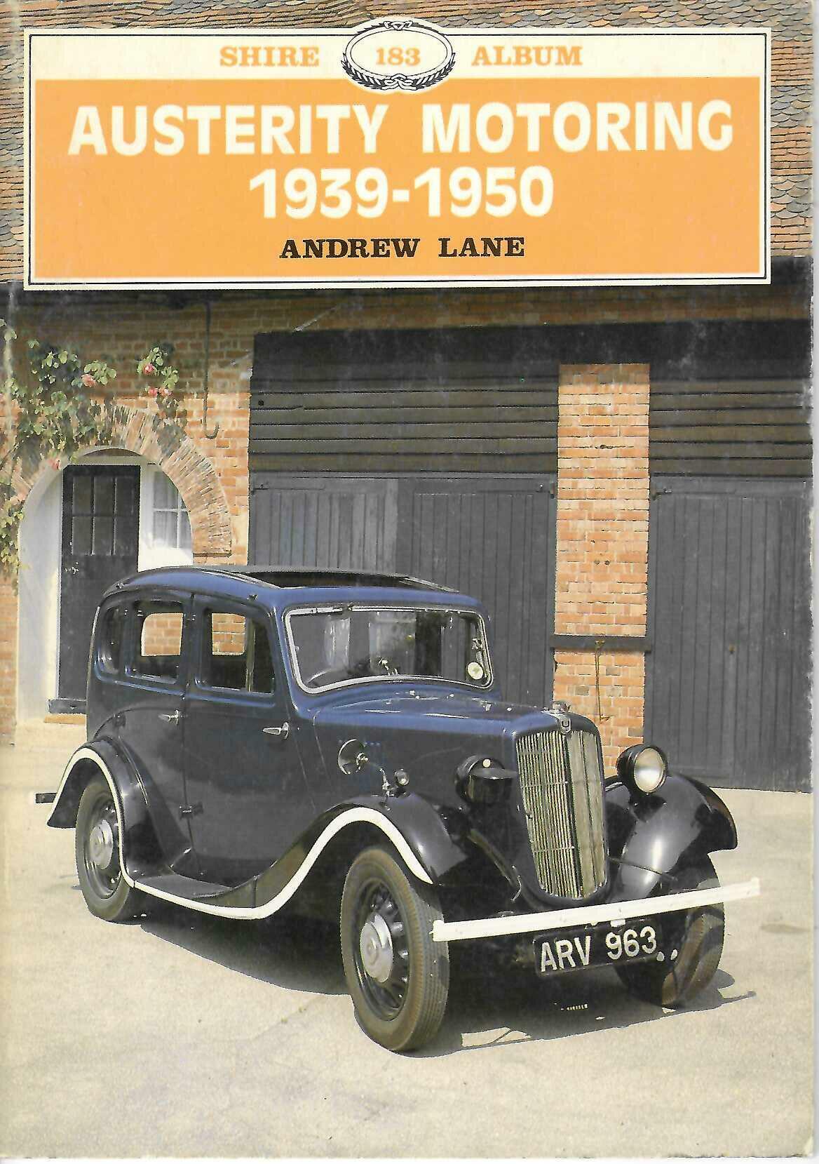 Austerity Motoring 1939–1950 book cover with vintage car illustration and title