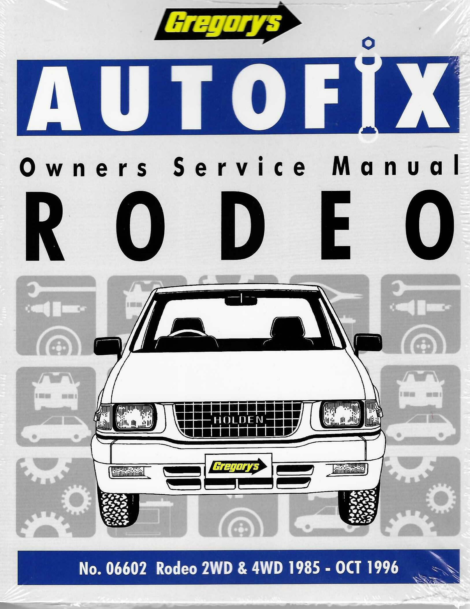 Holden Rodeo 1985 - 1996 Workshop Manual (06602)