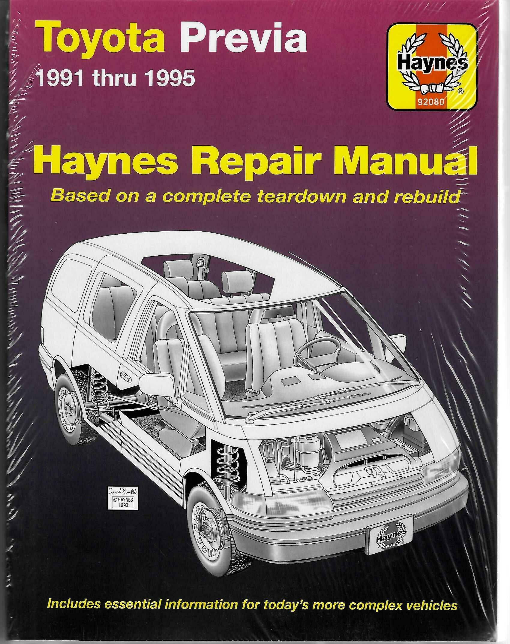 Toyota Tarago (Previa) 1991 - 1995 Workshop Manual (92080)