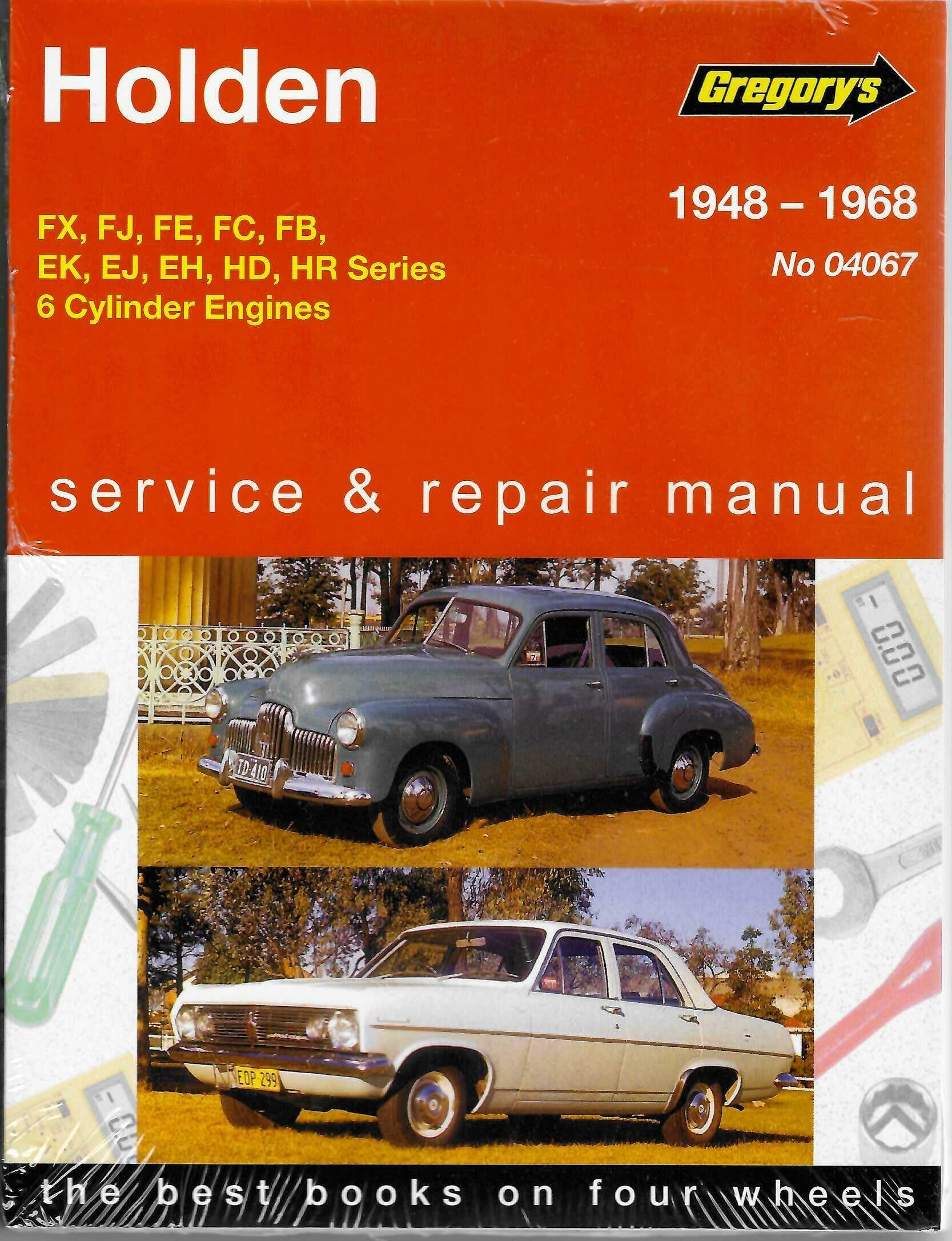 Holden Special and Premier (1948 - 1968) Gregory's Repair Manual - book cover, front