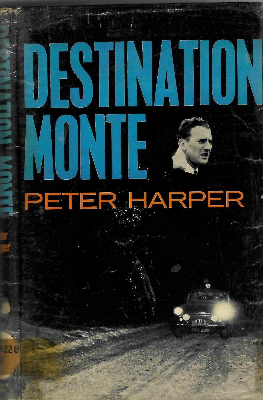 Vintage book cover with blue 'DESTINATION MONTE' title and portrait