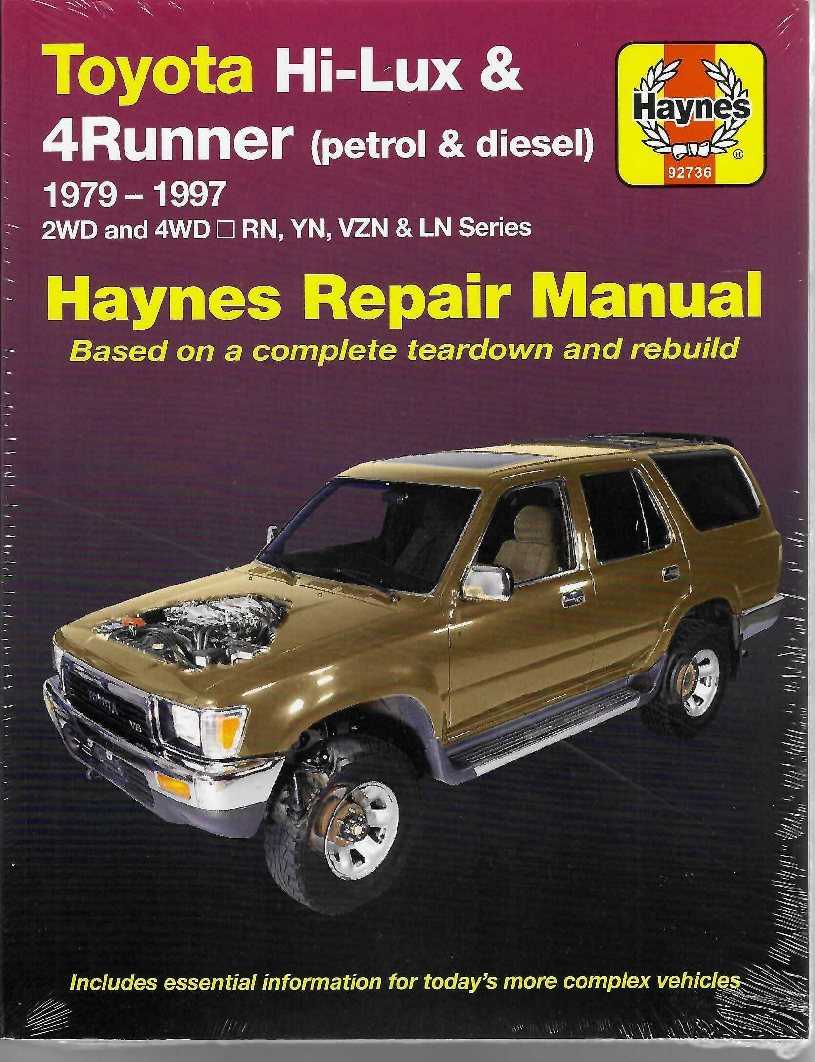 Toyota Hi-Lux, 4Runner Diesel LN, 2wd, 4wd 1979 - 1997 Workshop Manual (92736)