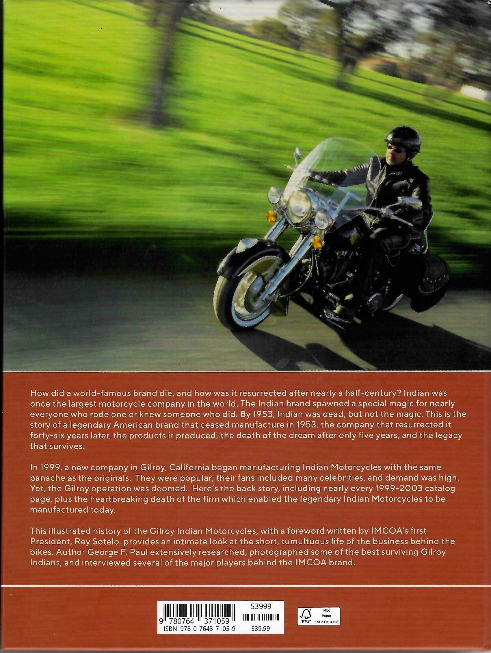 Gilroy Indians The Indian Motorcycle Company of America, 1999-2003 back cover