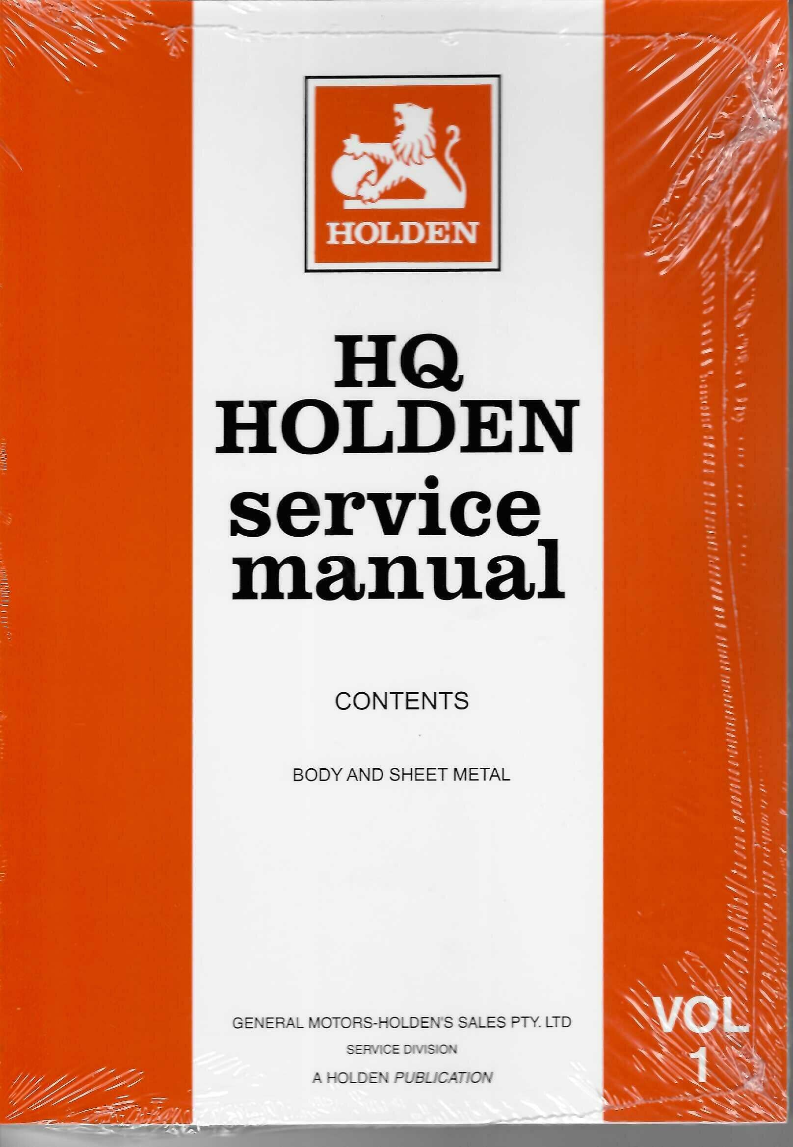 Holden HQ 1971 - 1974 Service Manual  Volume 1