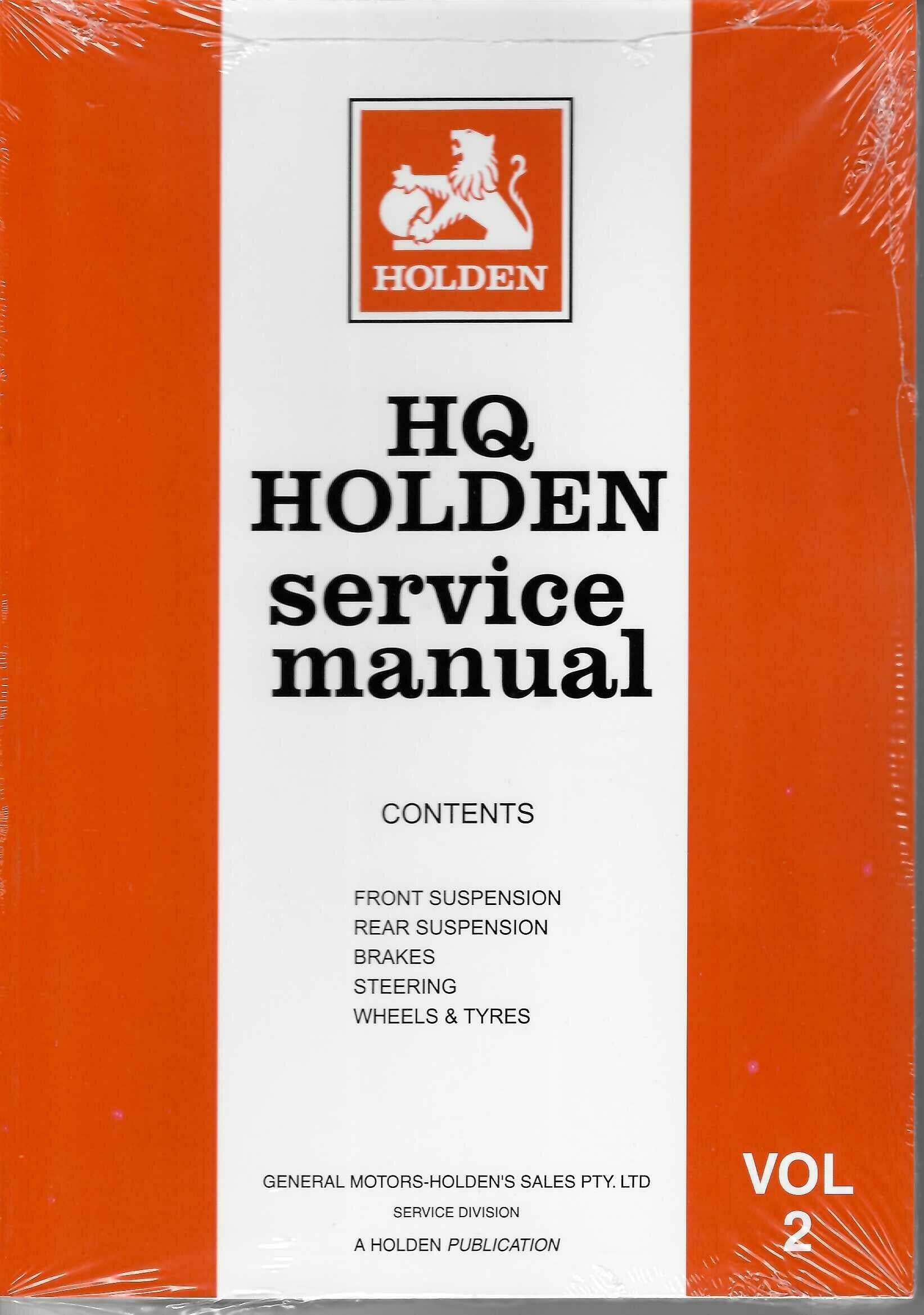 Holden HQ 1971 - 1974 Service Manual Volume 2