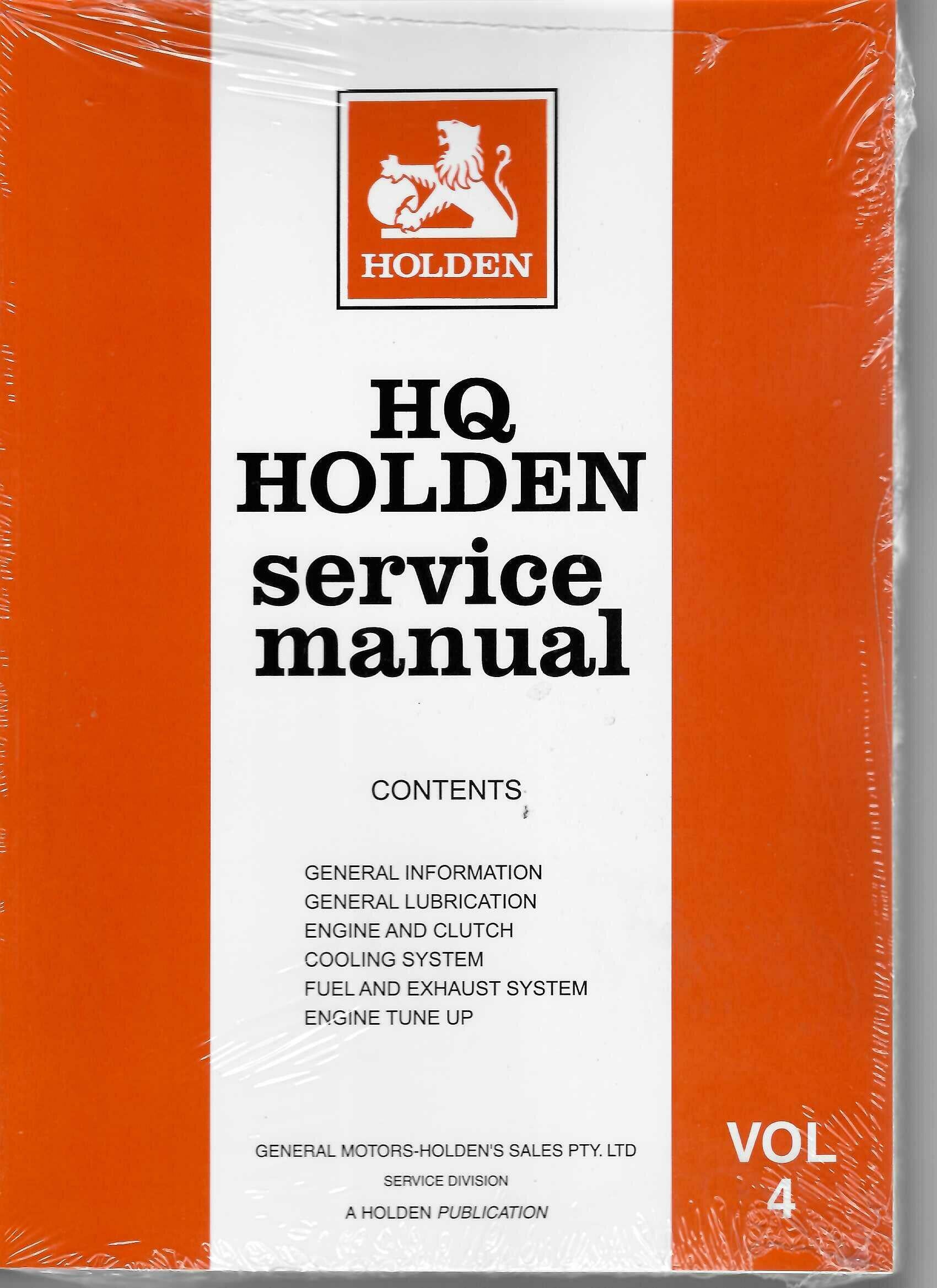 Holden HQ 1971 - 1974 Service Manual  Volume 4