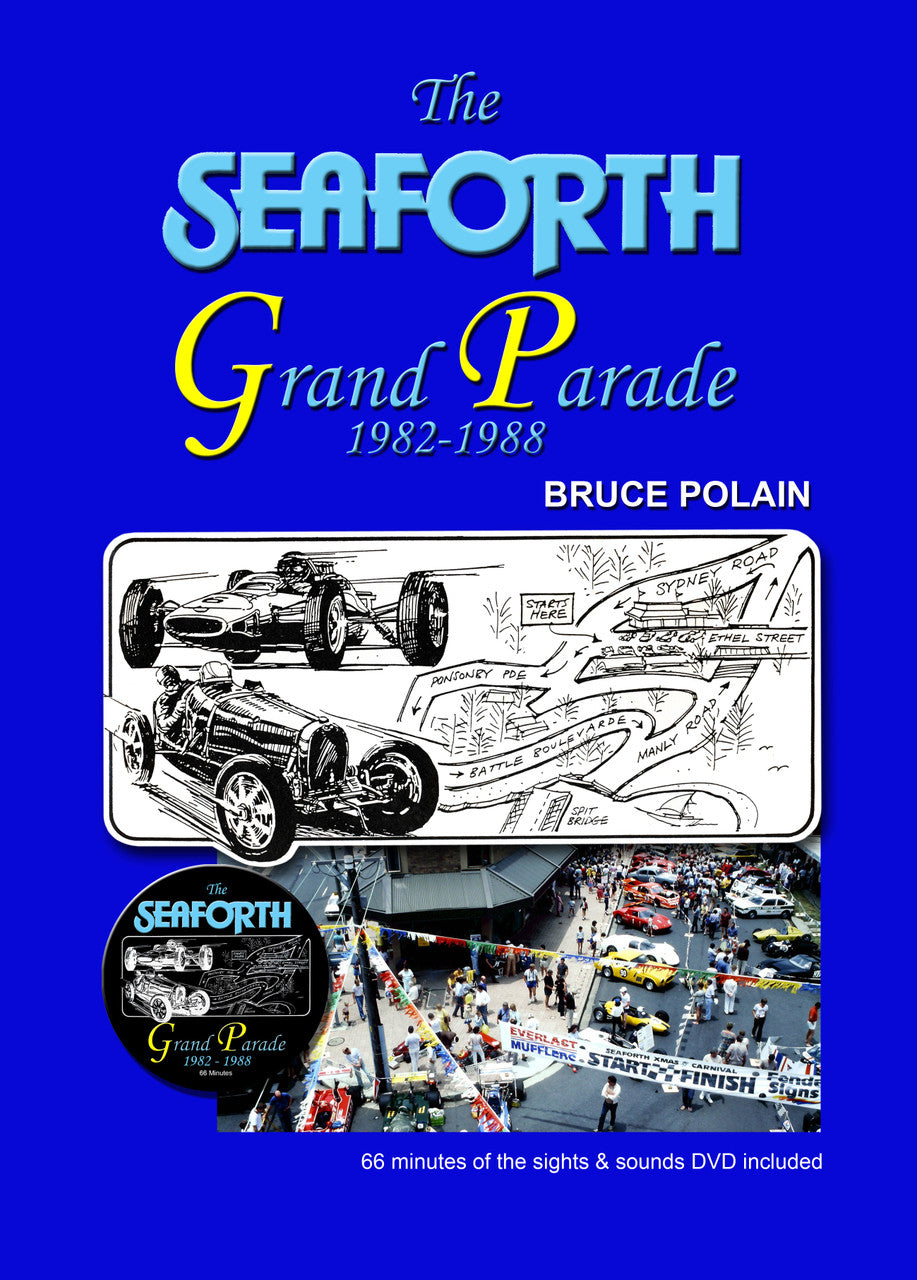 Seaforth Grand Parade DVD cover with car illustration, photo inset, Bruce Polain