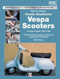 Restoration manual cover for Vespa smallframe scooters, V-range 1963–1986