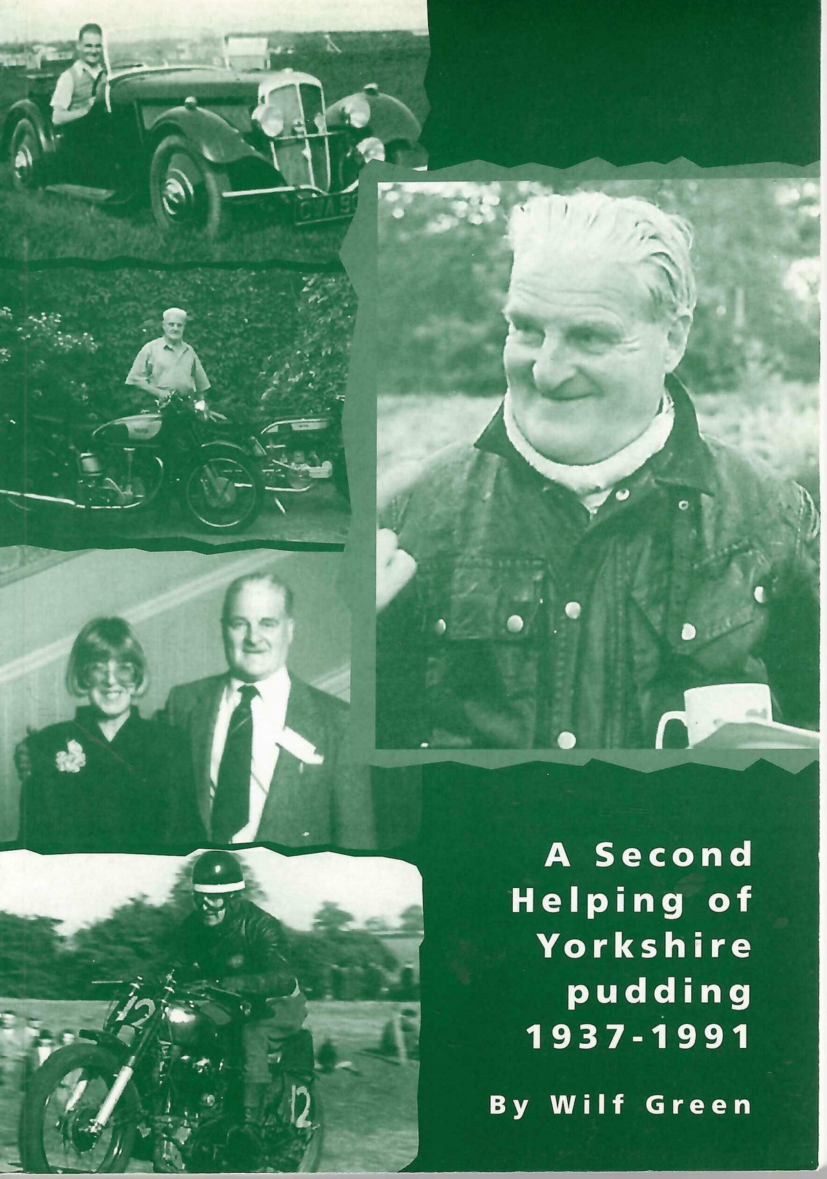 Book cover for A Second Helping of Yorkshire Pudding, a motorcycle grass track racing memoir