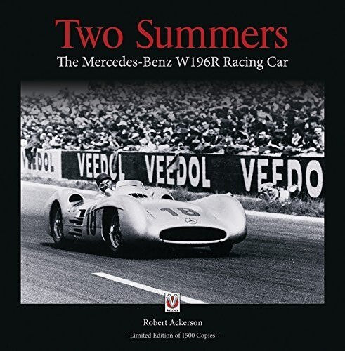 Mercedes-Benz W196R racing car book cover with silver race car on track