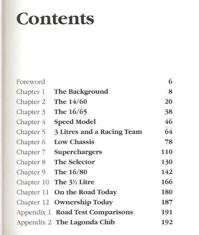 Lagonda 2, 3 &amp; 3.5 Litre In Detail Including 16|80 1925- 1935