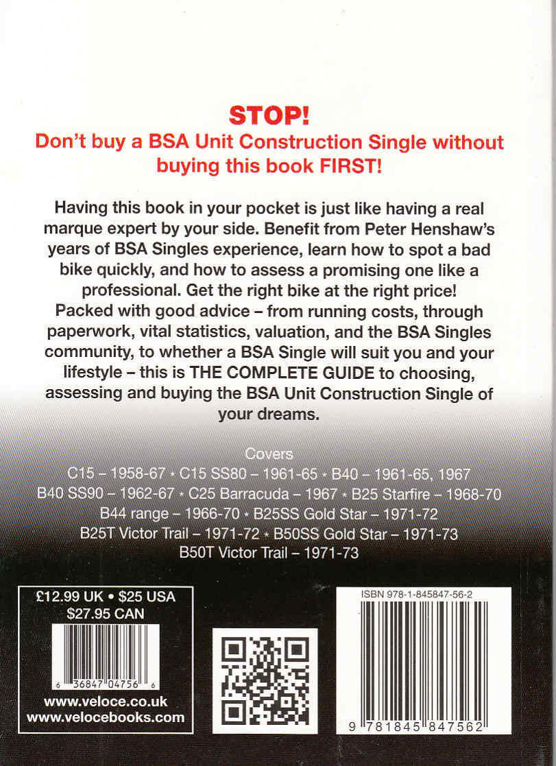 Book back cover with STOP message, price, QR code and barcode