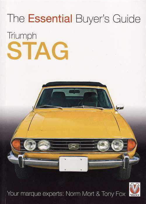 Essential Buyer’s Guide book cover with yellow Triumph Stag front view and title text