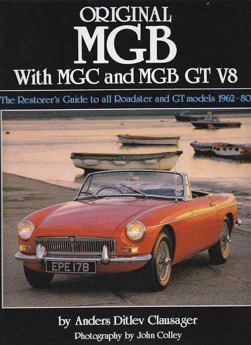 Restorer's guide book with orange classic MGB car on the cover