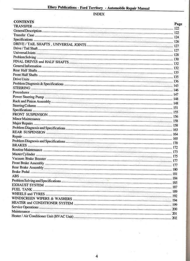 Ford Territory 2004 - 2007 Workshop Manual