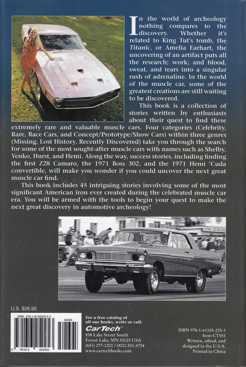 Paperback book cover with vintage car photo and dense text layout