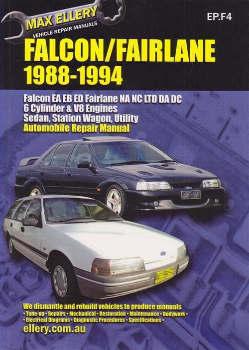 Falcon/Fairlane 1988–1994 repair manual cover for Ford models and V8 engines