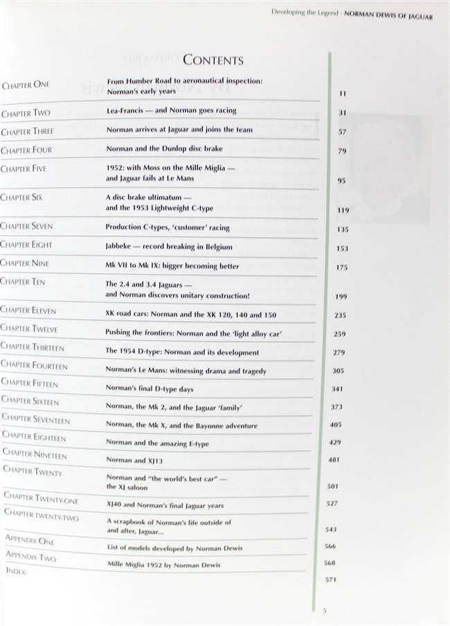Book contents page with chapter list titled CONTENTS