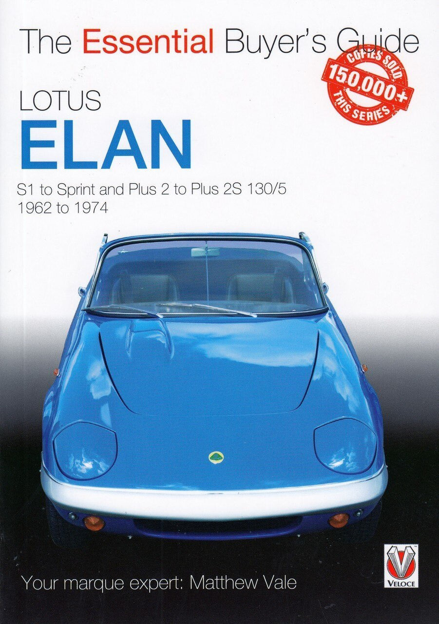 Lotus Elan Essential Buyer's Guide book cover with blue car photo and title