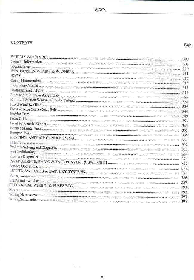 Holden Commodore VL 6 Cylinder and V8 1986 - 1988 Workshop Manual