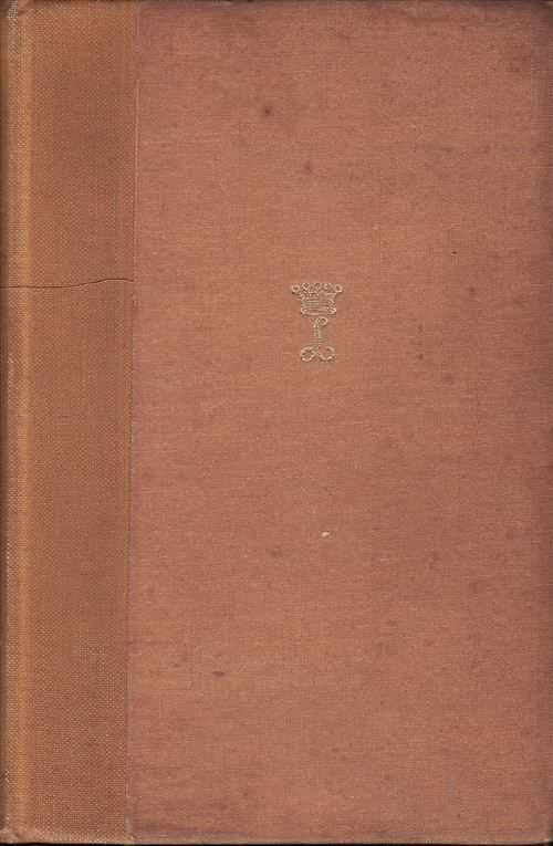 Brown hardcover book with embossed emblem on front cover