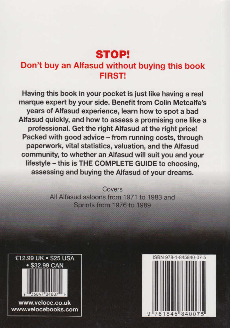 Alfa Romeo Alfasud All Alfasud saloons from 1971 to 1983 and Sprints from 1976 to 1989: The Essential Buyer's Guide (9781845840075)