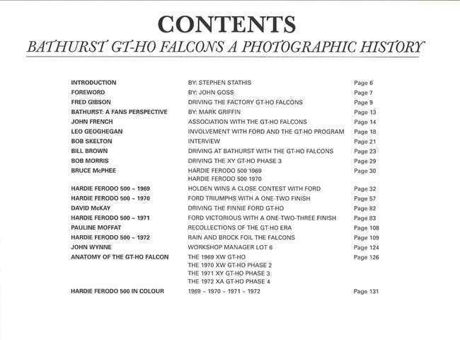 Bathurst GT - HO Falcon: A Photographic History (Hard Cover Book)