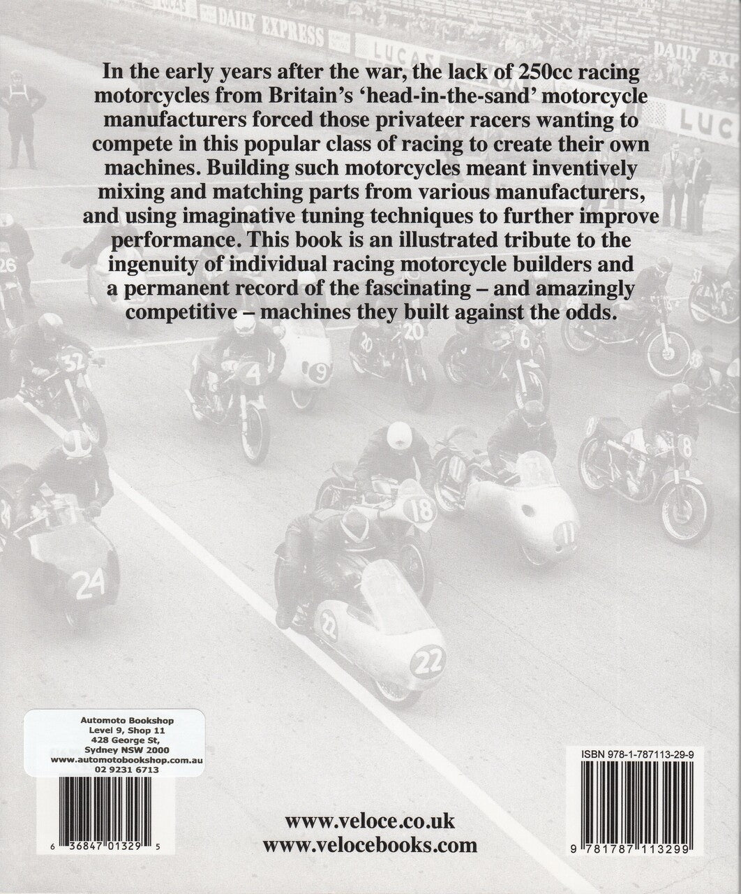 British Racing Motorcycles 250cc 1646 to 1959 - An Era Of Ingenious Innovation (Chris Pereira, 2018 reprint) (9781787113299)